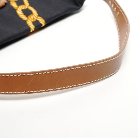 CELINE Canvas one belt Chain print Shoulder Bag black WS25612