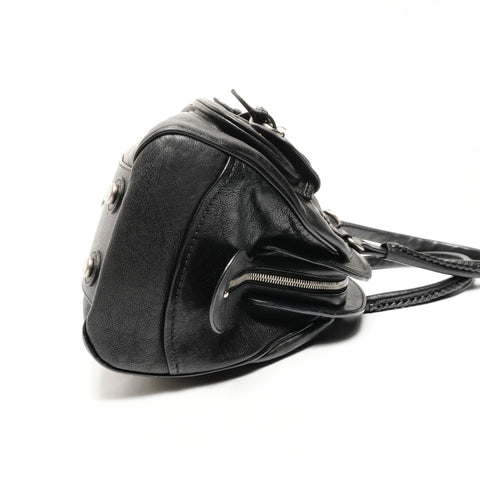 Christian Dior Galliano Streak Chic Leather Boston Bag Shoulder Bag black WS25613