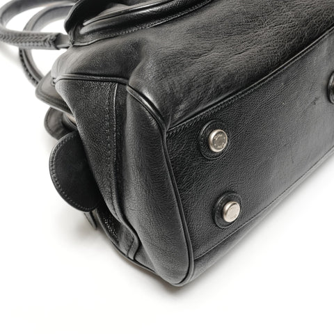 Christian Dior Galliano Streak Chic Leather Boston Bag Shoulder Bag black WS25613