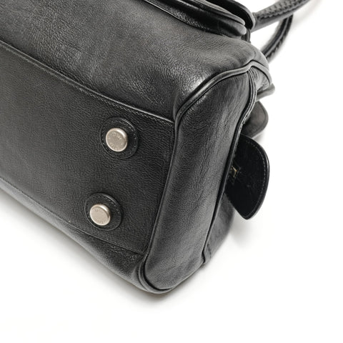 Christian Dior Galliano Streak Chic Leather Boston Bag Shoulder Bag black WS25613