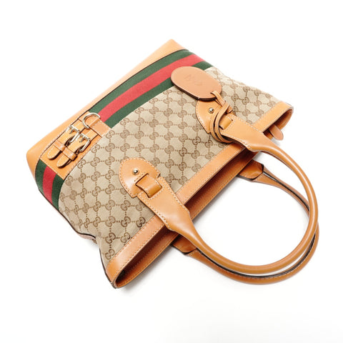 GUCCI GG Canvas Shoulder Bag Sherry Tote Bag beige WS25614