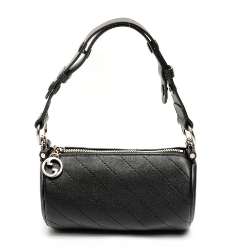 GUCCI Mini Blondie Leather Drum Shoulder Bag black WS25615