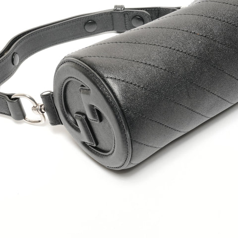 GUCCI Mini Blondie Leather Drum Shoulder Bag black WS25615