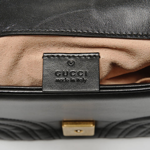 GUCCI GG Marmont top handle leather 2-way bag Shoulder Bag black WS25616