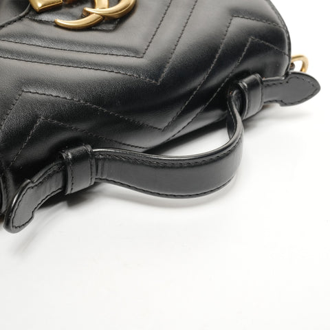 GUCCI GG Marmont top handle leather 2-way bag Shoulder Bag black WS25616