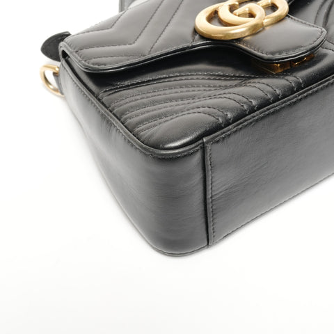 GUCCI GG Marmont top handle leather 2-way bag Shoulder Bag black WS25616