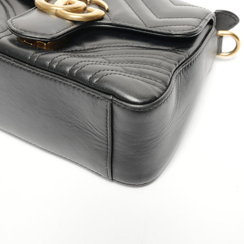 GUCCI GG Marmont top handle leather 2-way bag Shoulder Bag black WS25616