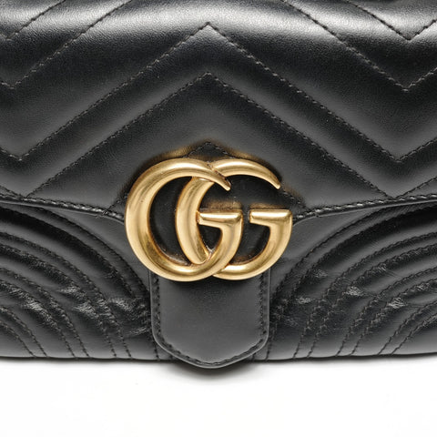 GUCCI GG Marmont top handle leather 2-way bag Shoulder Bag black WS25616