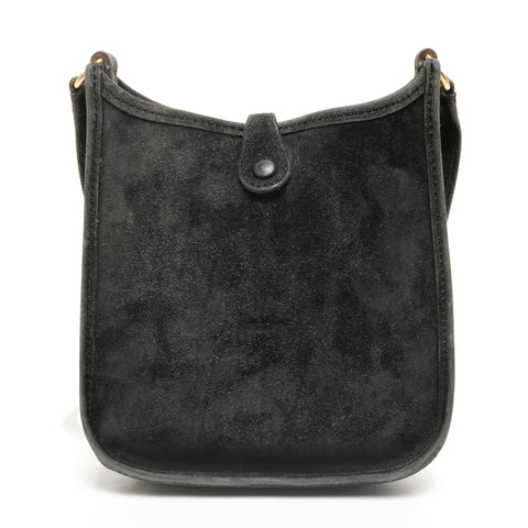 HERMES Evelyn TPM Suede � H Stamp Made in 2004 Shoulder Bag black WS25617