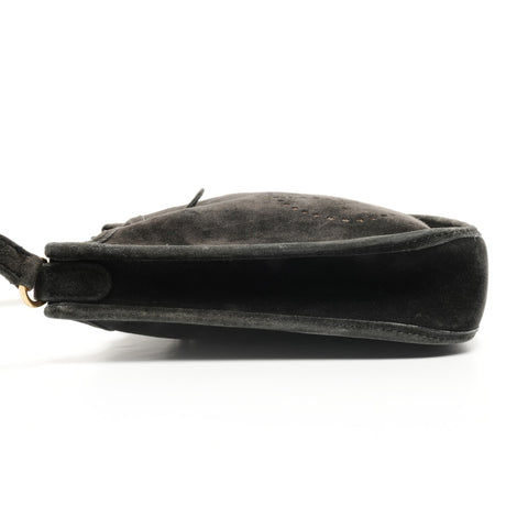 HERMES Evelyn TPM Suede � H Stamp Made in 2004 Shoulder Bag black WS25617