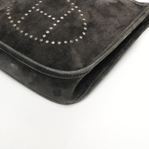 HERMES Evelyn TPM Suede � H Stamp Made in 2004 Shoulder Bag black WS25617