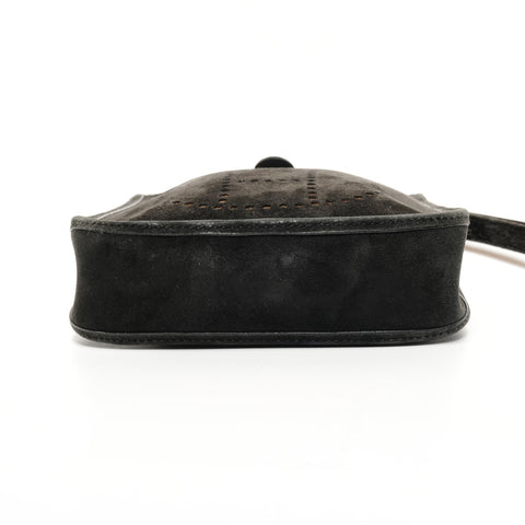 HERMES Evelyn TPM Suede � H Stamp Made in 2004 Shoulder Bag black WS25617