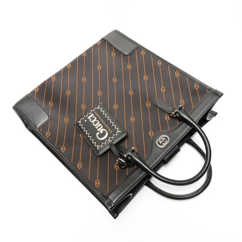 GUCCI 2way leather Tote Bag black WS25618