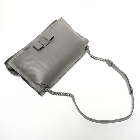 Salvatore Ferragamo VIVA Bow Padded Flap Vara Shoulder Bag gray WS25619