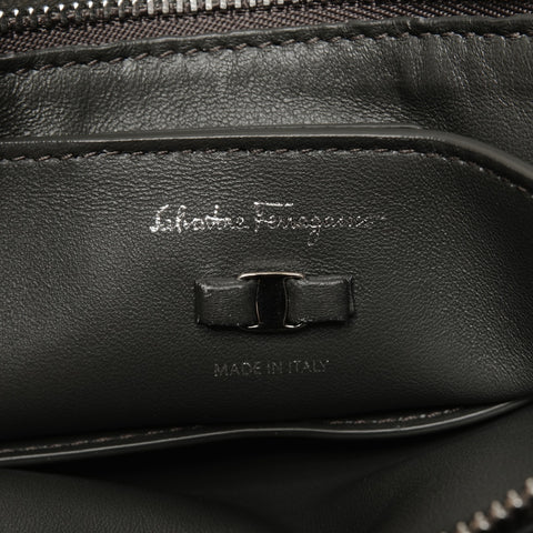 Salvatore Ferragamo VIVA Bow Padded Flap Vara Shoulder Bag gray WS25619