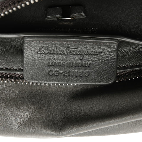 Salvatore Ferragamo VIVA Bow Padded Flap Vara Shoulder Bag gray WS25619