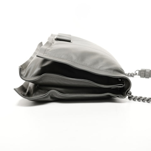 Salvatore Ferragamo VIVA Bow Padded Flap Vara Shoulder Bag gray WS25619