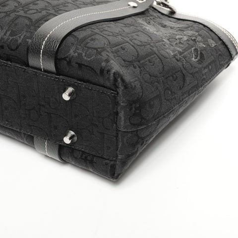 Christian Dior Trotter Canvas with Floral Embroidery and Cotton Tote Bag black WS25620
