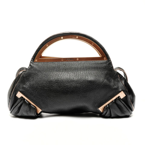 FENDI Leather Smile 2way Shoulder Bag black WS25622