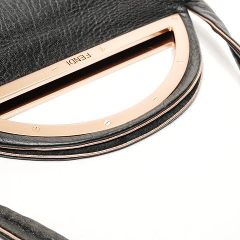 FENDI Leather Smile 2way Shoulder Bag black WS25622