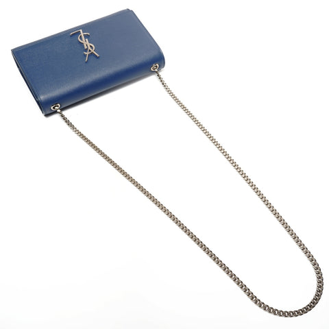 YVES SAINT LAURENT Kate Medium Leather Shoulder Bag blue WS25624