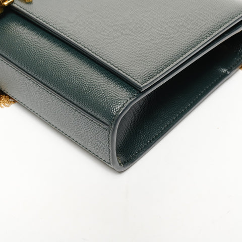 YVES SAINT LAURENT Kate Tassel Medium Leather Shoulder Bag green WS25625