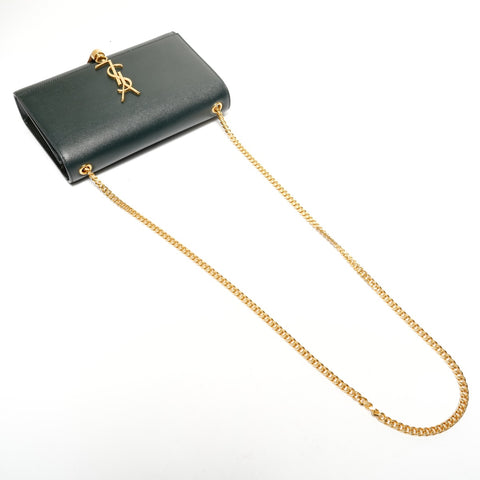 YVES SAINT LAURENT Kate Tassel Medium Leather Shoulder Bag green WS25625