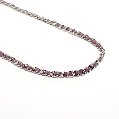 CHANEL 15th Series 2011 Patent Leather Chain Wallet Matelasse COCO Mark Shoulder Bag purple WS25627