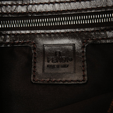 FENDI Zucca Canvas Mamma Bucket Shoulder Bag Brown WS25628