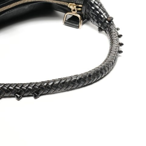 FENDI Leather Hobo Shoulder Bag black WS25630