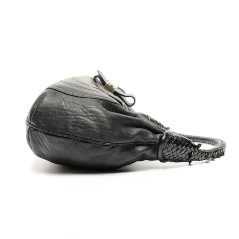 FENDI Leather Hobo Shoulder Bag black WS25630