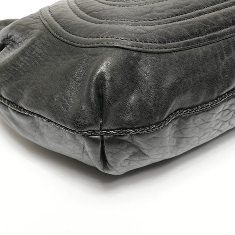 FENDI Leather Hobo Shoulder Bag black WS25630