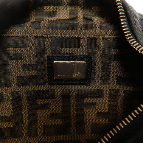 FENDI Leather Hobo Shoulder Bag black WS25630