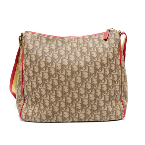 Christian Dior Trotter Rasta Coated Canvas Shoulder Bag Brown WS25631