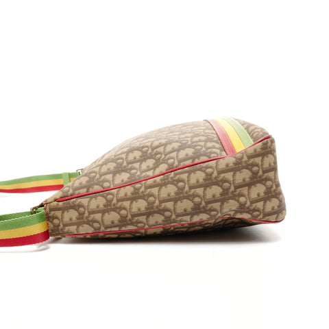 Christian Dior Trotter Rasta Coated Canvas Shoulder Bag Brown WS25631