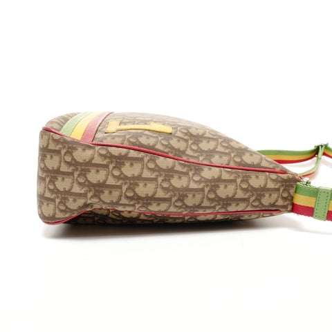 Christian Dior Trotter Rasta Coated Canvas Shoulder Bag Brown WS25631