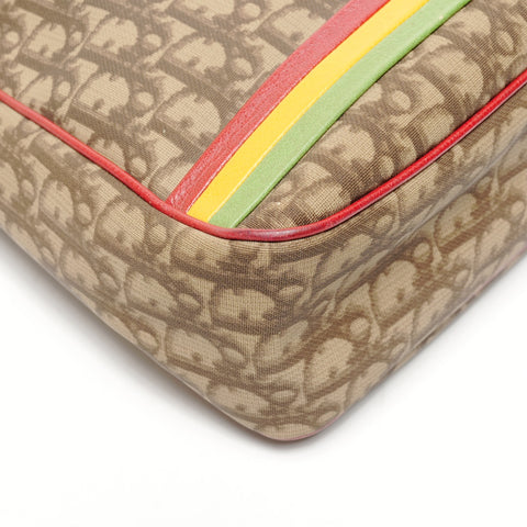 Christian Dior Trotter Rasta Coated Canvas Shoulder Bag Brown WS25631