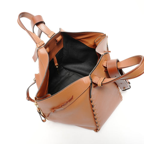 LOEWE Small Leather 2-Way Hammock Shoulder Bag Brown WS25632