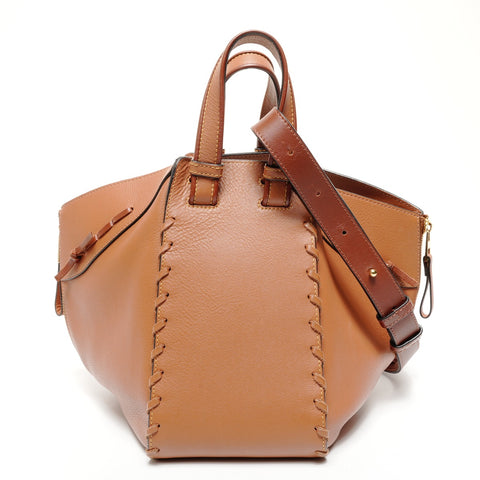 LOEWE Small Leather 2-Way Hammock Shoulder Bag Brown WS25632