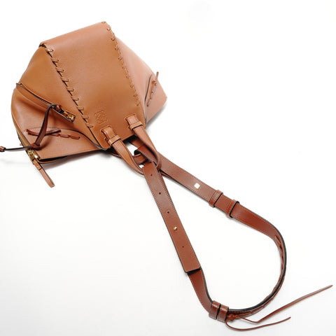 LOEWE Small Leather 2-Way Hammock Shoulder Bag Brown WS25632