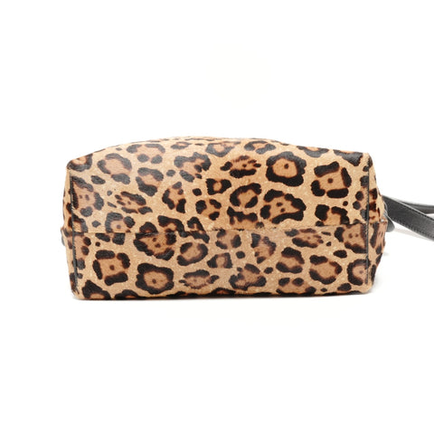 LOEWE Leopard print ponytail flamenco knot Shoulder Bag Brown WS25633