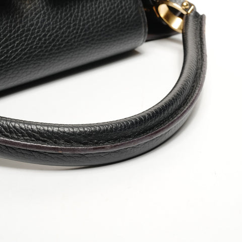 LOUIS VUITTON Capucines MM Taurillon Clemence Leather 2015 Handbag black WS25634