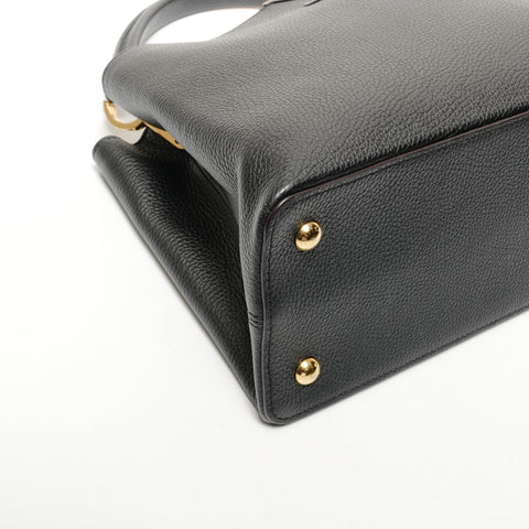 LOUIS VUITTON Capucines MM Taurillon Clemence Leather 2015 Handbag black WS25634