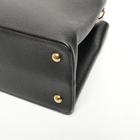 LOUIS VUITTON Capucines MM Taurillon Clemence Leather 2015 Handbag black WS25634