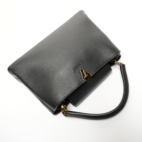 LOUIS VUITTON Capucines MM Taurillon Clemence Leather 2015 Handbag black WS25634