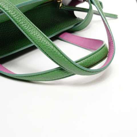 Salvatore Ferragamo 2way Mini Amy Leather Pink Two-Tone Handbag green WS25637