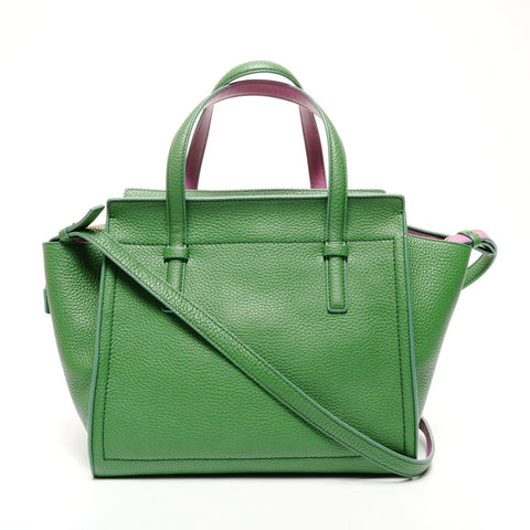 Salvatore Ferragamo 2way Mini Amy Leather Pink Two-Tone Handbag green WS25637