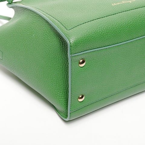 Salvatore Ferragamo 2way Mini Amy Leather Pink Two-Tone Handbag green WS25637