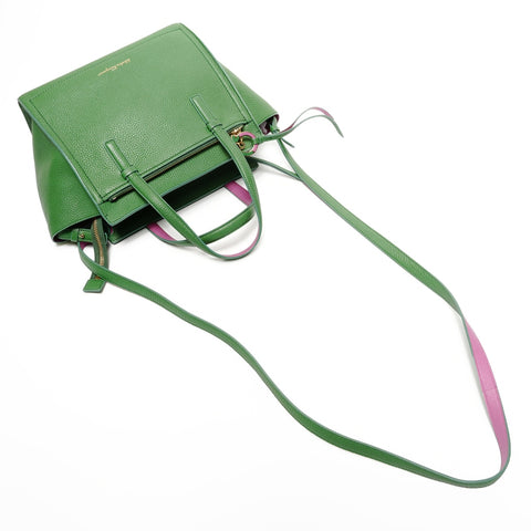 Salvatore Ferragamo 2way Mini Amy Leather Pink Two-Tone Handbag green WS25637