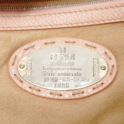 FENDI Leather Selleria Shoulder Bag pink WS25640